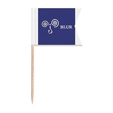 Imagem de Marcadores de palito de interrogação com emoção azul Dizzy Blue para marcação de palito de comida para bolo de festa prato de queijo