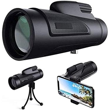 Imagem de Telescópio Monocular de Alta Potência 12X55 com Suporte para Smartphone, Monocular de Prisma BAK4 para Adultos Crianças Telescópio Monocular de Observação de Pássaros