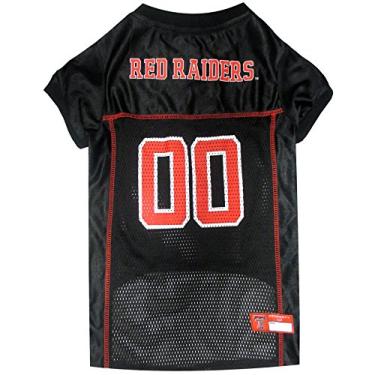 Imagem de Pets First NCAA College Texas Tech Camiseta de malha Red Raiders para cães e gatos, PP. Camisa de cachorro grande licenciada com seu time favorito de futebol/basquete universitário