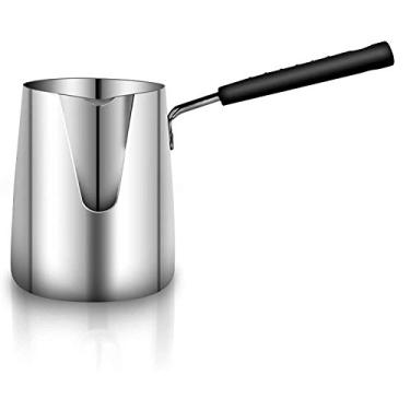 Imagem de Bule de café turco, aquecedor de leite e café de aço inoxidável, pote de café Ibrik Cezve Arabic Briki, pote de derretimento de chocolate e manteiga com cabo resistente ao calor, 600 ml