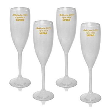 Imagem de Kit 4 Taças Champagne Personalizadas Metas para 2021