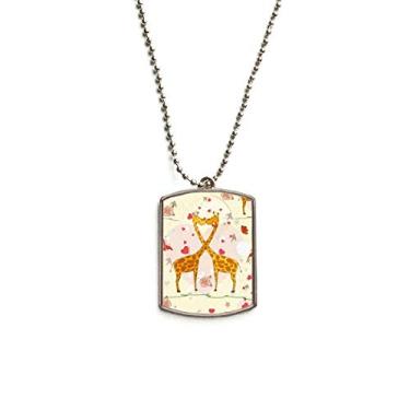 Imagem de Colar para animais de estimação com pingente de corrente de aço inoxidável para o Dia dos Namorados