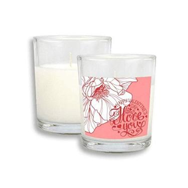Imagem de Rosa Happy Valentine's Day Love Rose White Candles Cera de incenso perfumada de vidro