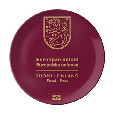 Imagem de Tourist Country Prato Memorial com Bandeira Única Finlandesa Decorativa Porcelana Salver Prato de Jantar