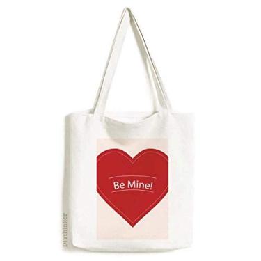 Imagem de Bolsa de lona branca Be Mine, bolsa de compras, bolsa casual