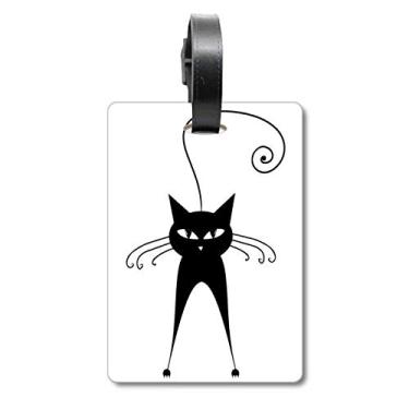 Imagem de Linda bolsa preta para amantes de animais de estimação com desenho de animal e etiqueta para bagagem com etiqueta para cartão de armazenamento