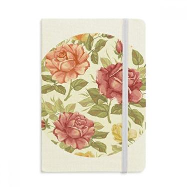 Imagem de Caderno de flores em aquarela rosa antiga oficial de tecido capa dura diário clássico