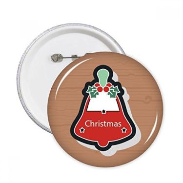 Imagem de Sinos de Natal ícone de desenho animado de Natal pinos redondos crachá botão decoração de roupas presente 5 peças