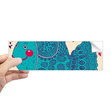Imagem de DIYthinker Adesivo retangular com desenho de linha, desenho de peixes, corais, para-choque, decalque de janela