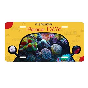 Imagem de DIYthinker Placa de carro com imagem da natureza da ciência coral colorida do oceano decoração do carro