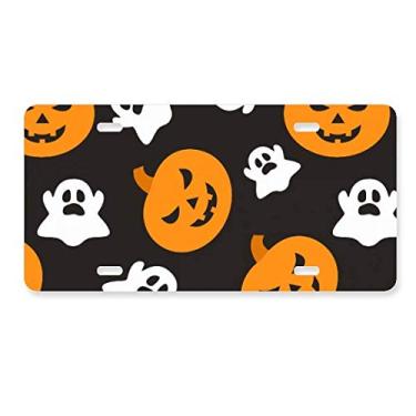 Imagem de DIYthinker Abóbora Halloween Hallowmas Ghost placa de licença decoração aço inoxidável automóvel etiqueta