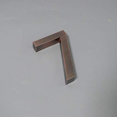 Imagem de Placa de casa flutuante 3D de 12,7 cm, número 0-9 letra ABC exterior metal aço inoxidável cor cobre vermelho placa de porta alfabeto placa digital moderna endereço casa apartamento de hotel, montagem com parafuso