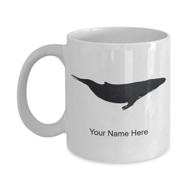 Imagem de Caneca de baleia jubarte personalizada, copo de café de baleia jubarte e jubarte - Caneca de café de 325 ml