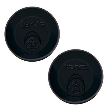 Imagem de Tervis Tampa de viagem feita nos EUA, copo de viagem com isolamento de parede dupla mantém as bebidas frias e quentes, serve para copos de 680 ml e canecas de 473 ml - pacote com 2, preto