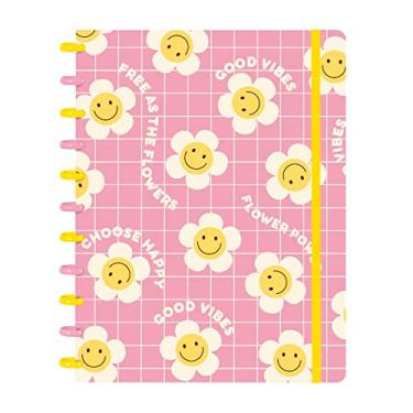 Imagem de Caderno Disco ISCOOL Inteligente G Good Vibes Flor Rosa