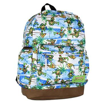 Imagem de INTIMO Mochila de viagem escolar com estampa de tartarugas Ninja TMNT com fundo de couro sintético
