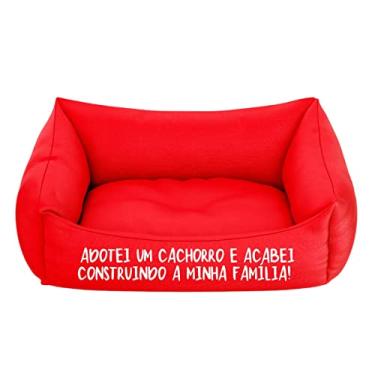 Imagem de Cama De Cachorro Pet Pequeno Lavável Com Zíper Vermelha Cor:Adotei Um Cachorro;Tamanho:M