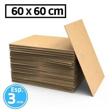 Imagem de Kit 5 Placa Chapa MDF Cru 3 mm 60x60 cm Quadro Artesanato