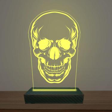 Imagem de Luminária Led 3d Crânio e Caveira Abajur Luxo