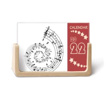 Imagem de Agenda de mesa Art Déco Fashion 2022 com notas musicais para partitura musical 12 meses