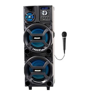 Imagem de Amvox Caixa de Som Amplificada ACA 1402 Titan 1400W-Bivolt 1 MIC Preto com Bluetooth, USB e Entrada AUX
