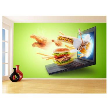 Imagem de Papel De Parede 3D Alimentos Lanches Delivery 3,5M Al438