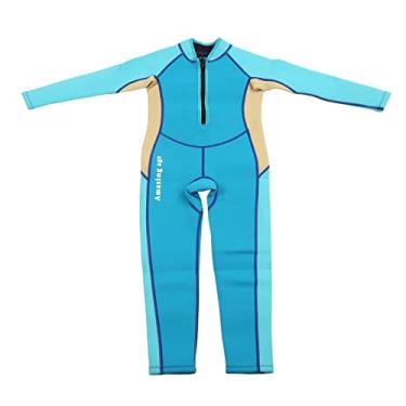 Imagem de Roupa de Mergulho Infantil, Neoprene Cores Brilhantes, Roupa de Mergulho Infantil, Design Com Zíper Elástico para Surf, Meninos para Mergulho Com Snorkel