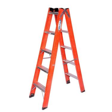 Imagem de Escada em Fibra Tesoura Dupla 5 Degraus 1,50m WBertolo
