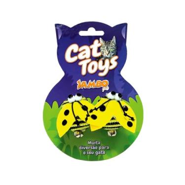 Imagem de JAMBO PET Brinquedo Abelinha Redonda, 2 unidades, Interativo Ideal para Compartilhar e Estimular Atividade Física, Resistente e Atóxico, Com Sino, Para Gatos