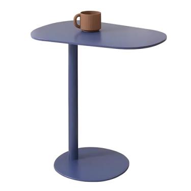 Imagem de Mesa Lateral Moderna Para Sofá, Mesas Laterais Fáceis De Montar Para Sala De Estar, Quarto, Mesa Lateral De Metal Que Economiza Espaço (Color : Blue, Size : H 63cm/24.8in)