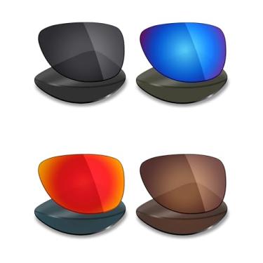 Imagem de Mryok 4 pares de lentes polarizadas de substituição para óculos de sol Ray-Ban Cockpit RB3362 56 mm - preto furtivo/vermelho fogo/azul gelo/marrom bronze