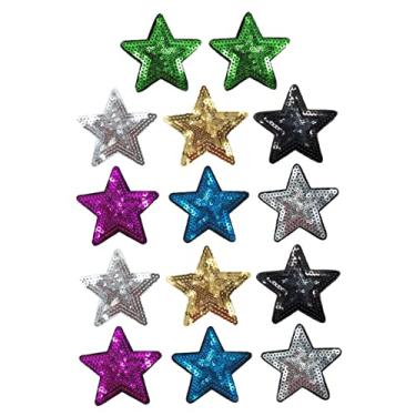 Imagem de Tofficu 14 Unidades Adesivos De Roupas O Traje Do Flash Decoração Prateada Ferro Em Remendos De Estrelas Remendos De Roupas Faça Você Mesmo Forma De Estrela Material Decorativo Lantejoulas