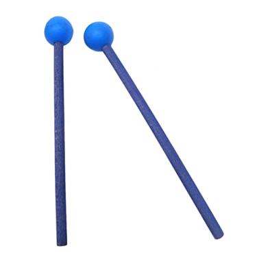 Imagem de TUOREN 1 par de marretas xilofone de borracha de 19 cm de comprimento marretas de língua, tambor martelo, martelo com cabo de madeira, acessório de instrumento musical (azul)