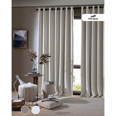 Imagem de Cortina Corta Luz Bella Janela Tecido Liso 300x230 cm Marfim
