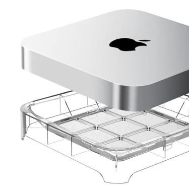 Imagem de IFCASE Suporte para filtro de ar e poeira de mesa para Mac Mini 2010-2023 M1 M2 Pro, Mac Studio M1 M2 Max/Ultra (transparente)