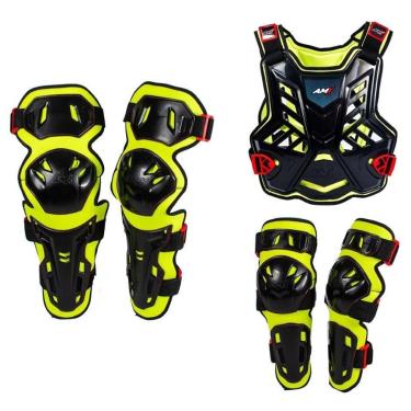 Imagem de Kit Joelheira Cotoveleira Colete Amx Control Motocross-Unissex