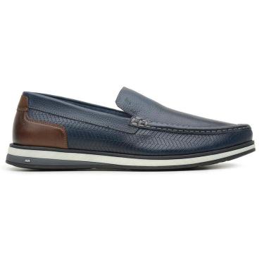 Imagem de Sapato Casual Jota Pe Marinho Em Couro Air Wind 82750-Masculino