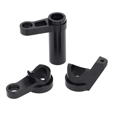 Imagem de DKKY Aluminum Alloy Steering Bellcrank Set 7075 Hard Anodized Steering Composite Kit for 1/8 Sledge RC Upgrades Accessories Parts (Black-Anodized)