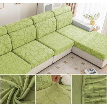 Imagem de Sofá De Estiramento Slipcover Sofá Capa Protetor De Móveis Sofá Macio Com Fundo Elástico Para Crianças, Poliéster Spandex Jacquard Tecido (D,Verde04)