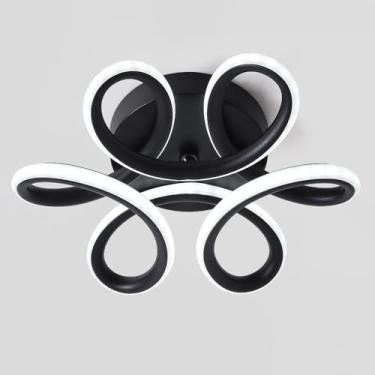 Imagem de Home-Neat Lustre Moderno, Lâmpada de Teto LED Acrílico Tricolor 110-220V Para Sala De Estar/Varanda/Corredor (Preto, 26)