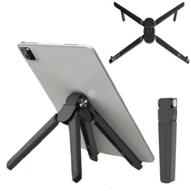 Imagem de Suporte de Mesa para Celular Notebook e Tablet de Alumínio Ajustável Resistente Dobrável Portátil (Preto)