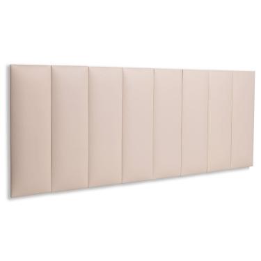 Imagem de Cabeceira Queen Estofada  Kit 8 Placas  Reta - Courino Marfim / Off White