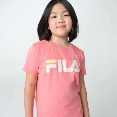 Imagem de Camiseta Juvenil Fila Letter Premium - Rosa Coral