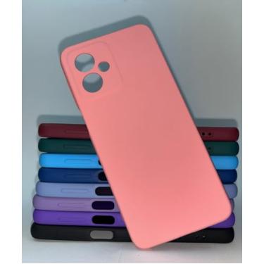 Imagem de Capa Capinha Protetora - Motorola Moto G54 - Silicone aveludada por dentro toque sedoso (Rosa-bebê)