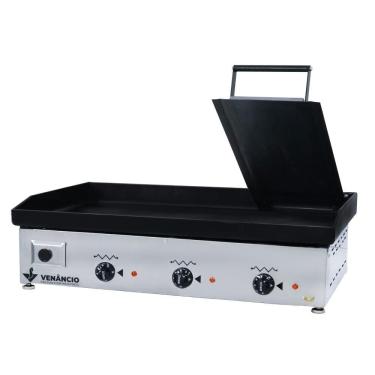 Imagem de Chapa Bifeteira Elétrica 80cm Venâncio Deguste Luxo 4,76mm de Espessura com Prensa 220V CE80-49814
