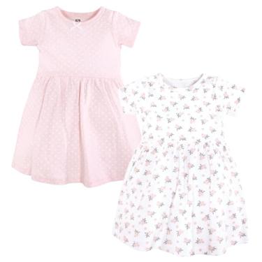 Imagem de Hudson Baby Vestidos de algodão para bebês meninas, Pequena flor rosa, 3-6 Meses