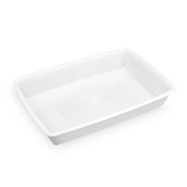 Imagem de Kit 10 Bandejas de Plástico Retangulares 7L Bacias Grandes Restaurante Açougue Cozinha...