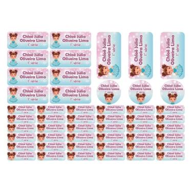 Imagem de Adesivo Etiqueta Escolar Personalizado Vinil Princesa 50UN