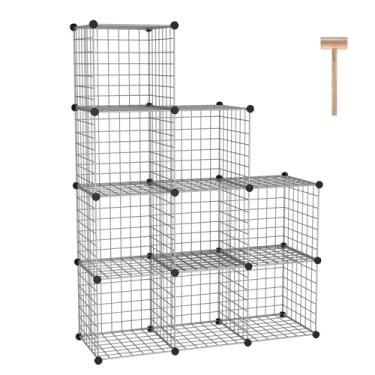 Imagem de C&AHOME Armazenamento de cubo de arame, 9 - organizadores de cubos grades de metal C, unidades de prateleiras modulares, organizador de armário, ideal para casa, escritório, sala de estar, 92 cm C x