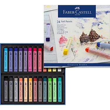 Imagem de Giz Pastel Seco Macio Longo Goldfaber 24 Cores, Faber-Castell